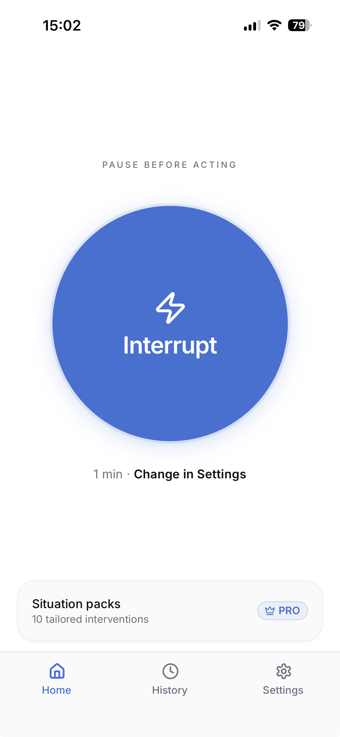 Interrupt home screen
